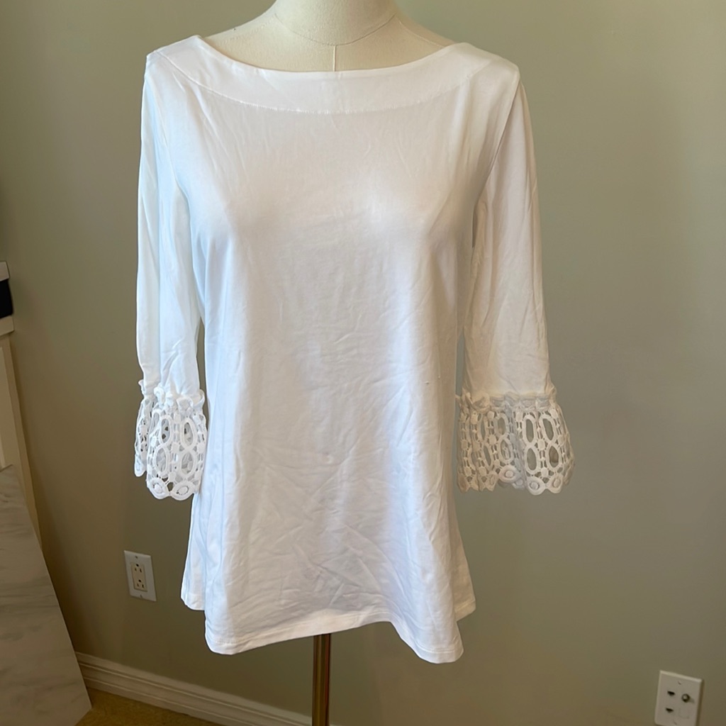 Nwt Lilly Pulitzer Waverly Ruffle Top White Medium